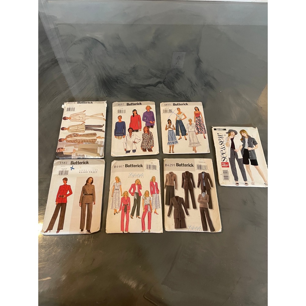 VTG Butterick See & Sew Sewing Patterns Lot of 7 Women Clothing Suits Outfits